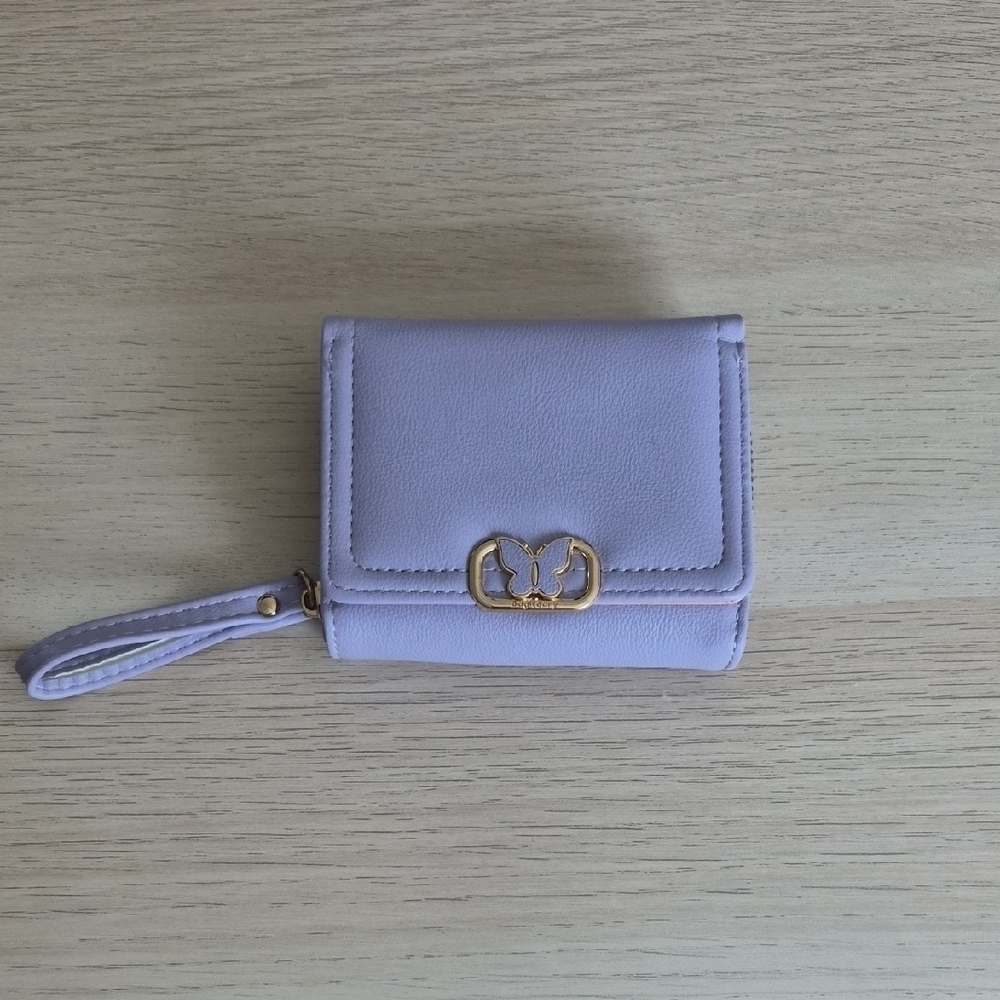 Lilac Women's Wristlet Wallet with Gold Accent